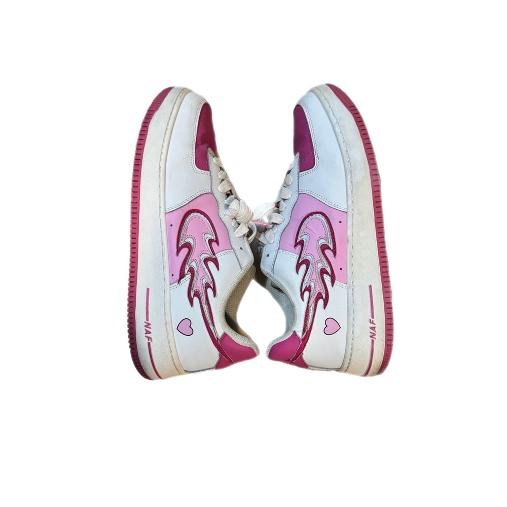 NAF NAF Pink and White Athletic Shoes